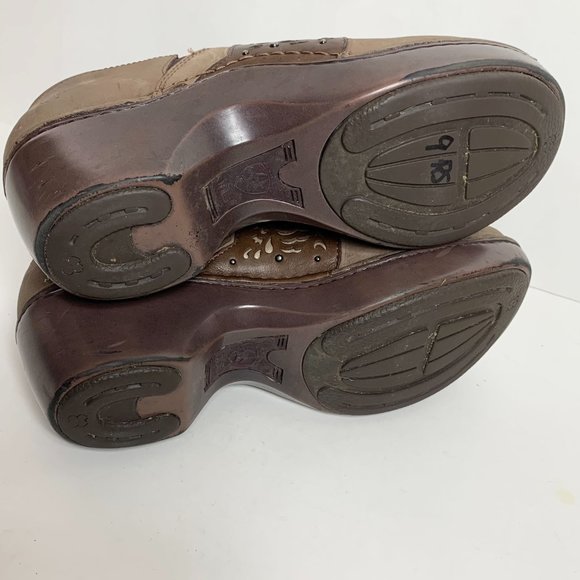 Ariat Tambour Women's Size 9 Leather Clogs Slip On Wedge Heel Mule Shoe - Picture 15 of 15